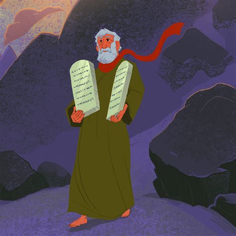 god gives moses the ten commandments for kids